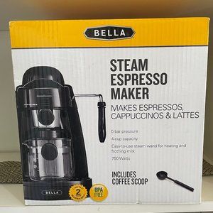 Bella Houseware Steam Espresso Maker! Never Used! Original Box and Packaging